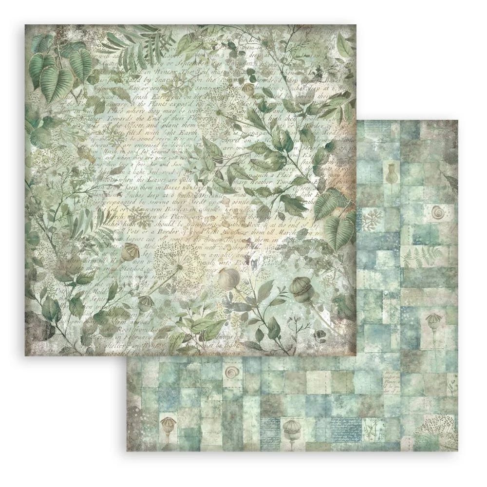 Stamperia Double-Sided Scrapbooking Paper Set - Herbarium Silvae Backgrounds Selection, 10 units