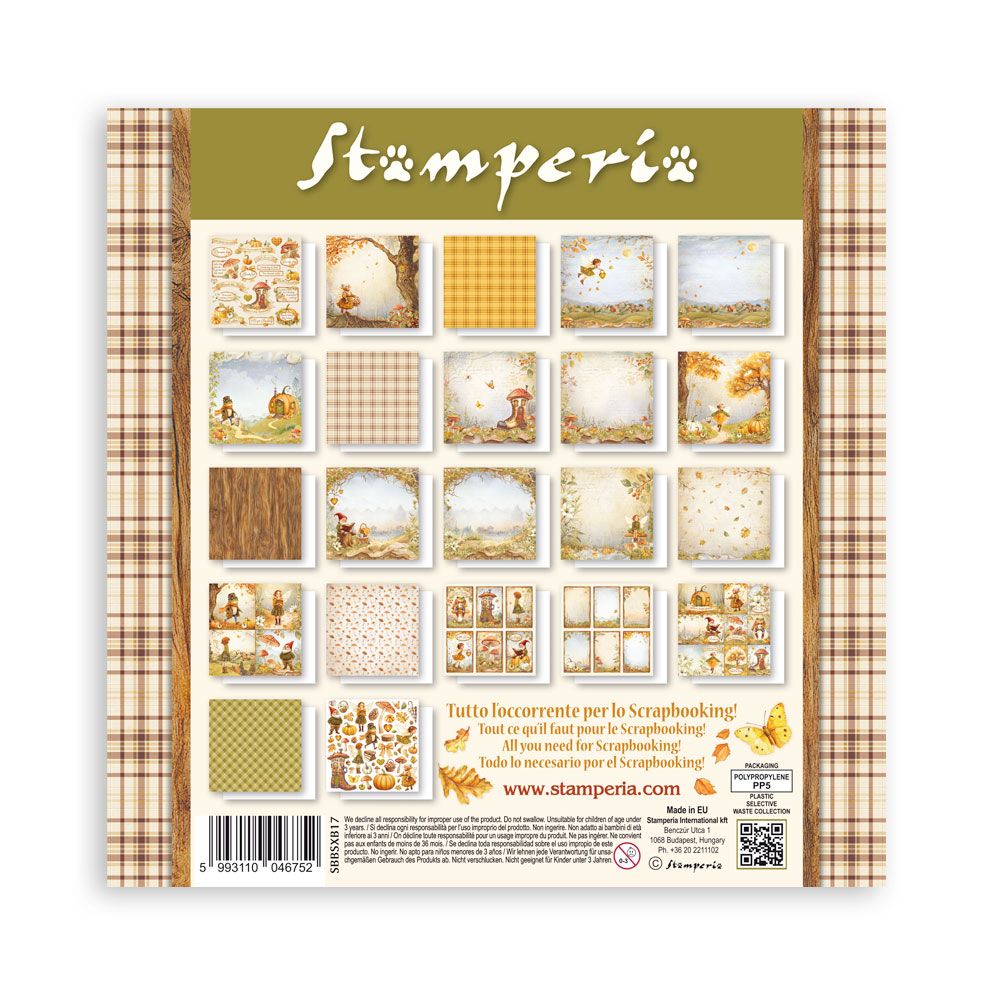 Stamperia Single-Sided Scrapbooking Paper Set - Whispering Woods, 22 units