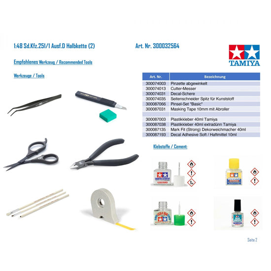 Tamiya 1:48 Sd.Kfz. 251/1 Ausf.D Halftrack Scale Model Kit, 1:48
