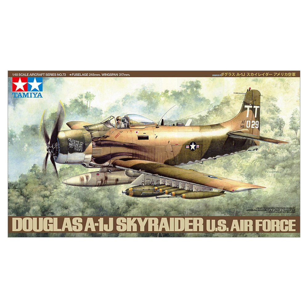Tamiya Douglas A-1J Skyraider USAF Scale Model Kit, 1:48