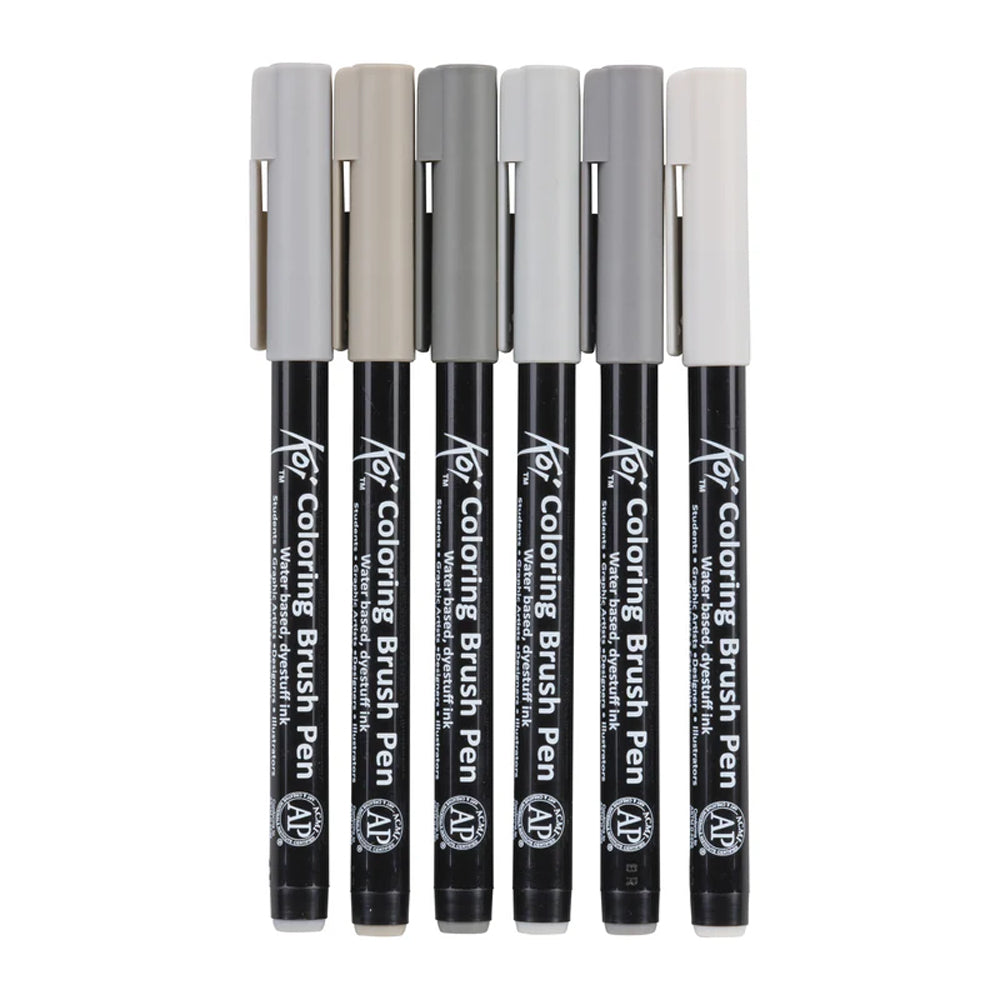 Sakura Koi Coloring Brush Pen Urban Set, 6 colours