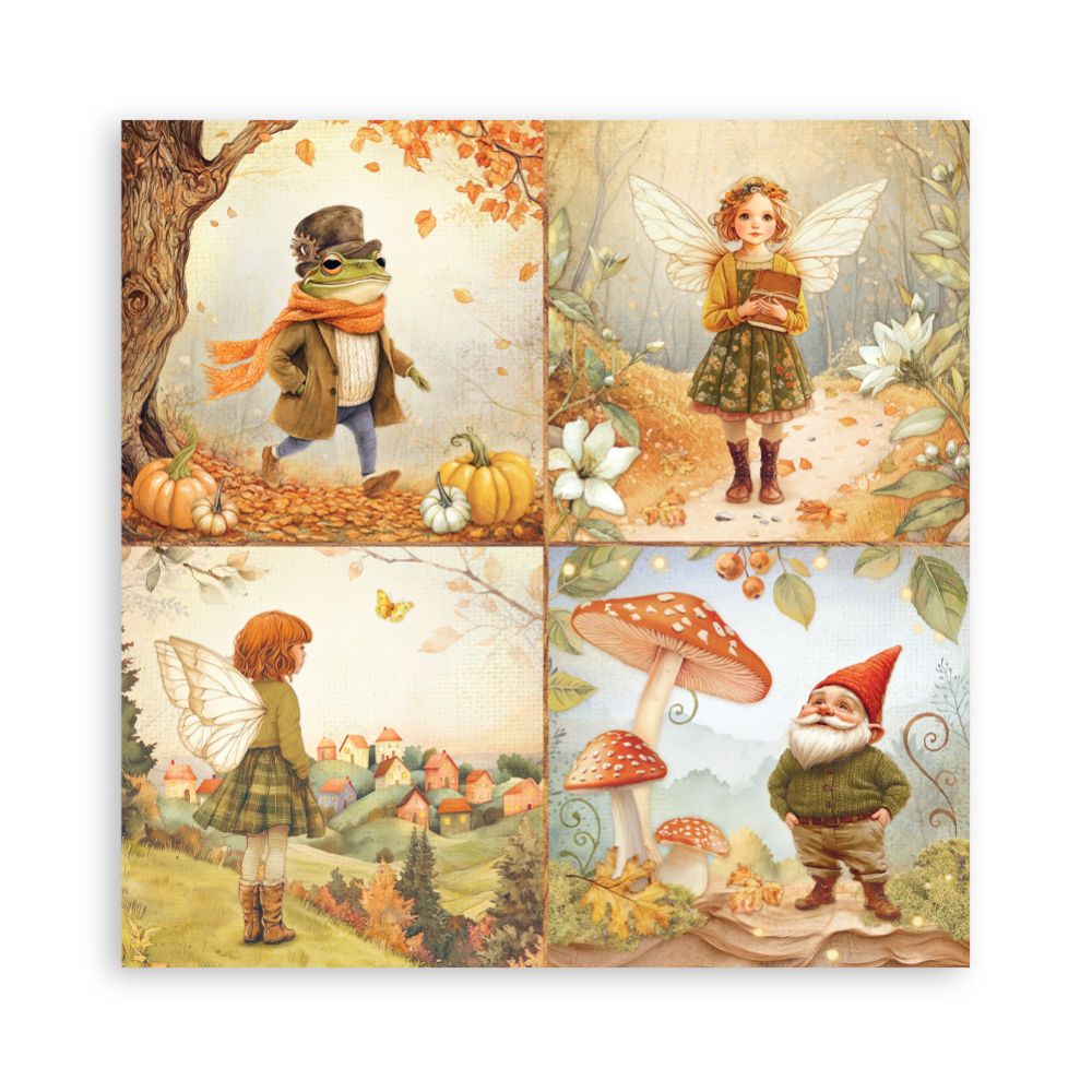 Stamperia Single-Sided Scrapbooking Paper Set - Whispering Woods, 22 units