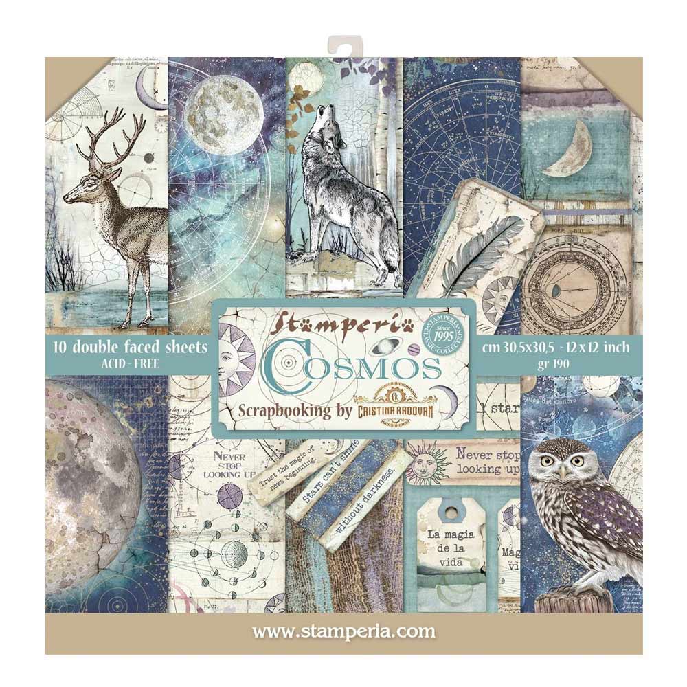 Stamperia Double-Sided Scrapbooking Paper Set - Cosmos, 10 units