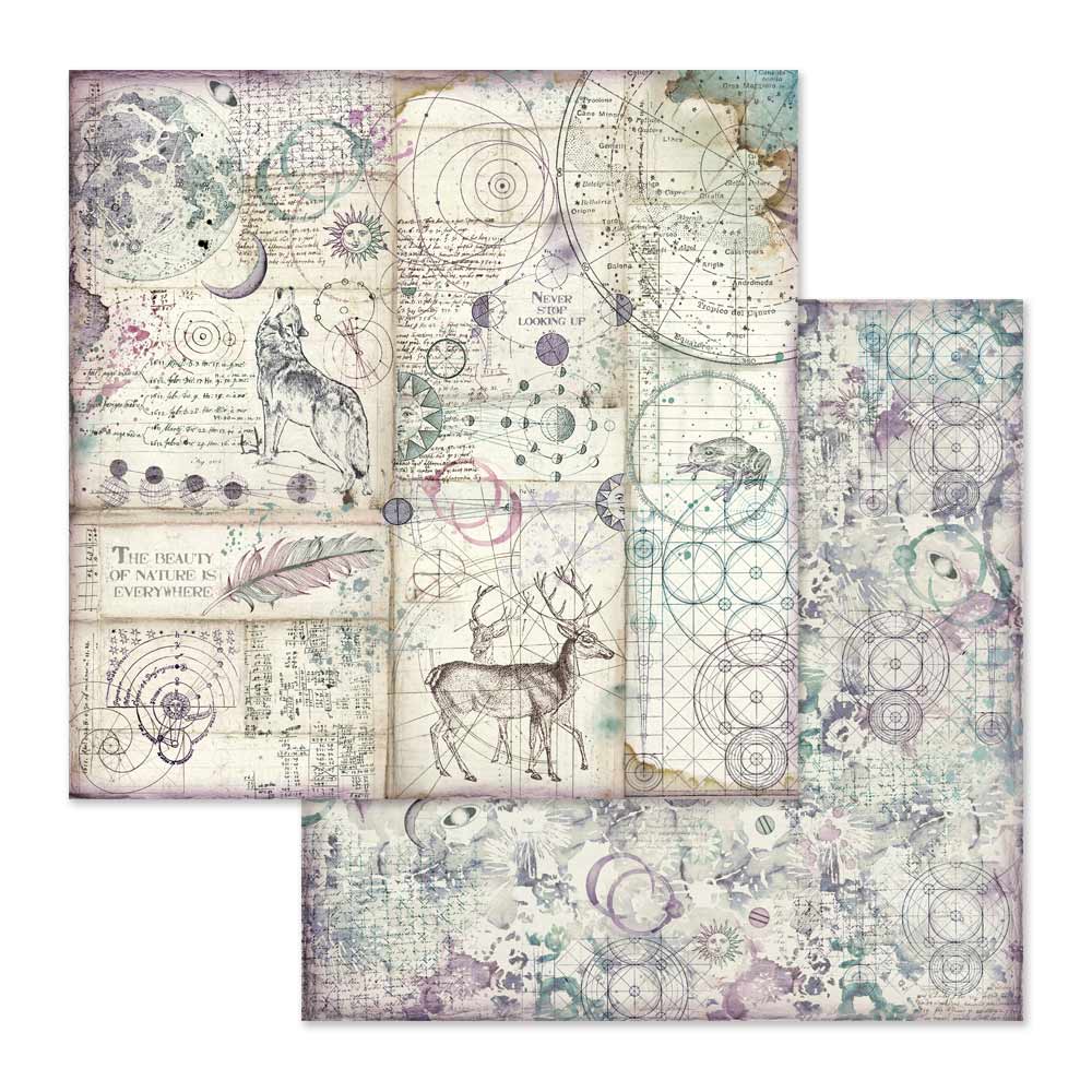 Stamperia Double-Sided Scrapbooking Paper Set - Cosmos, 10 units