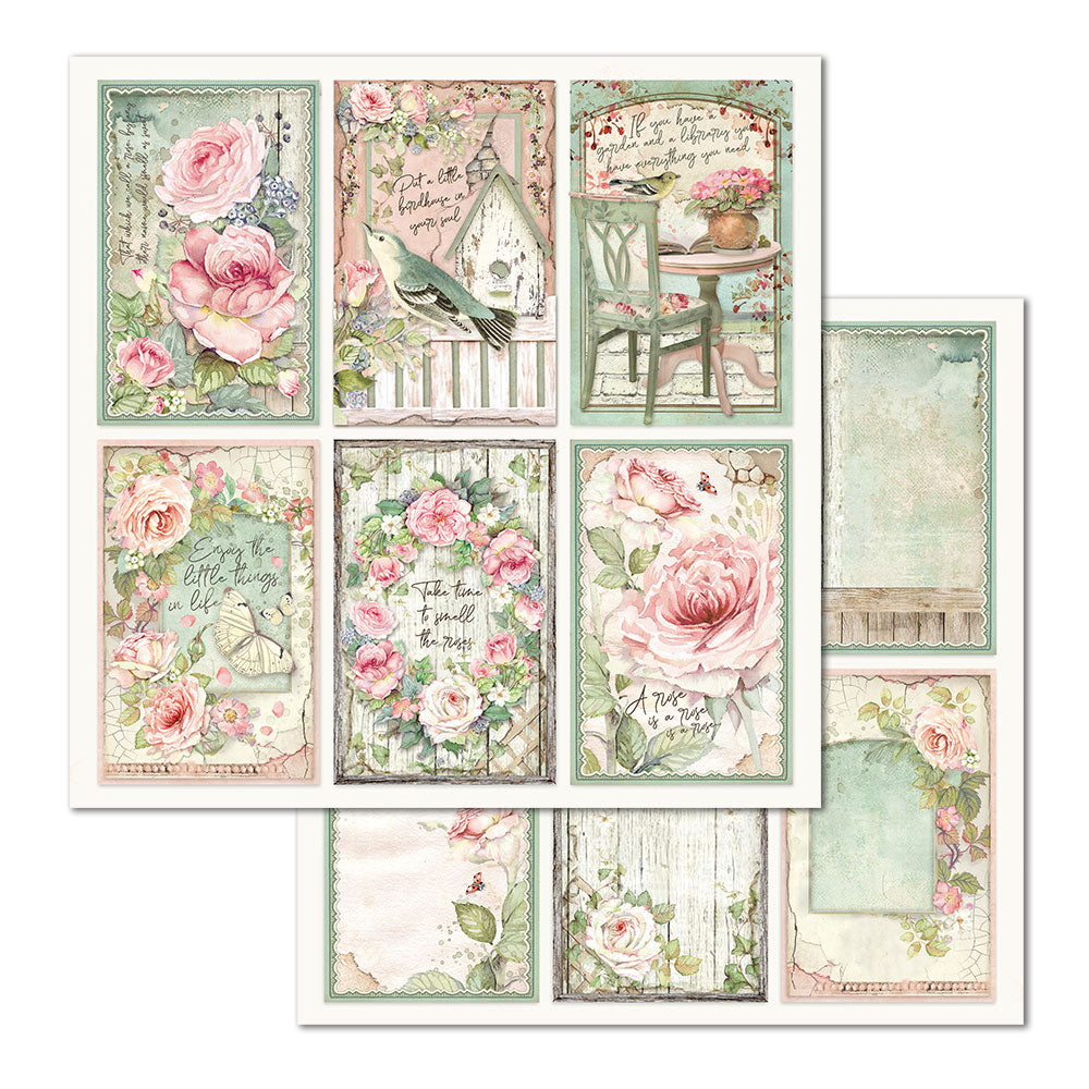 Stamperia Double-Sided Scrapbooking Paper Set - House of Roses, 10 units