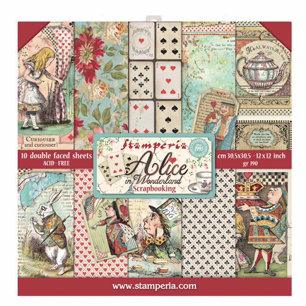 Stamperia Double-Sided Scrapbooking Paper Set - Alice in Wonderland, 10 units