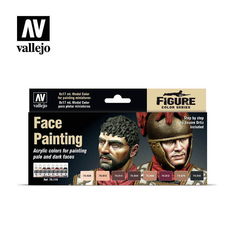 Vallejo Face Painting Acrylic Paint Set, 8x17 ml