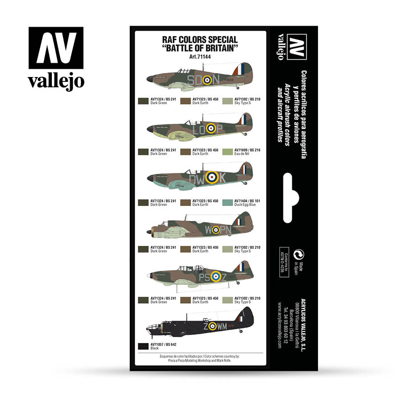 Vallejo RAF Colors Special "Battle of Britain" Paint Set, 8x17 ml