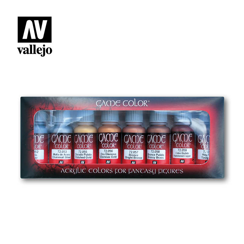 Vallejo Game Color Metallic Paint Set, 8x17 ml