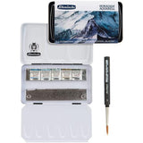 Schmincke Horadam Super Granulation Glacier Watercolor Paint Set in Metal Box, 5 Colors, ½ + Brush