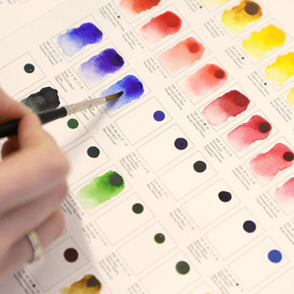 Winsor & Newton Professional Watercolour Dot Card Colour Chart, 109 colours