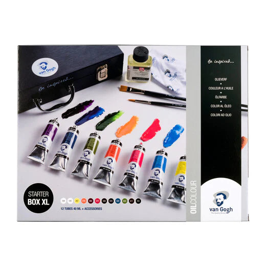 Van Gogh Oil Paint Starter Box XL, 12 x 40 ml + accessories