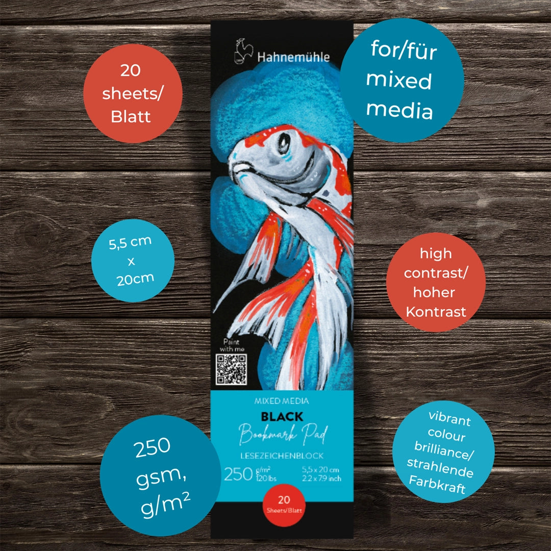 Hahnemühle Black Bookmark Pad, 250 gsm