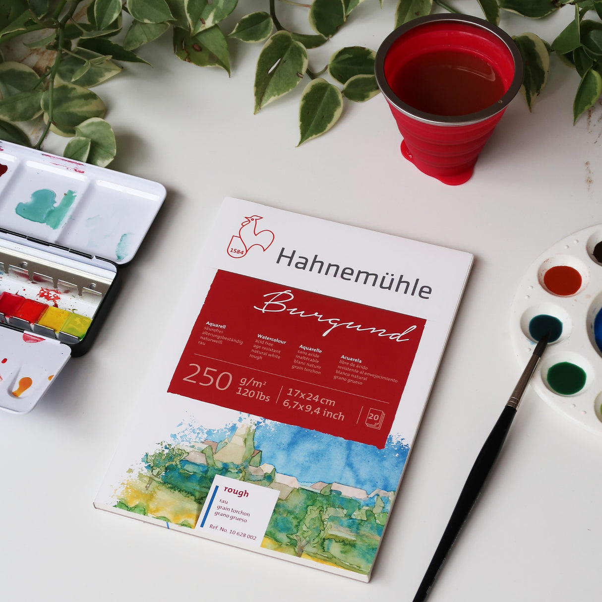 Hahnemühle Burgund Watercolour Paper Block, 20 sheets, 250 gsm