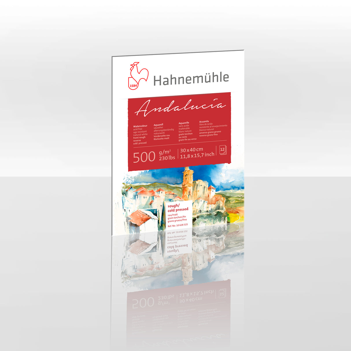 Hahnemühle Andalucía Watercolour Paper Block, 12 Sheets, 500 gsm