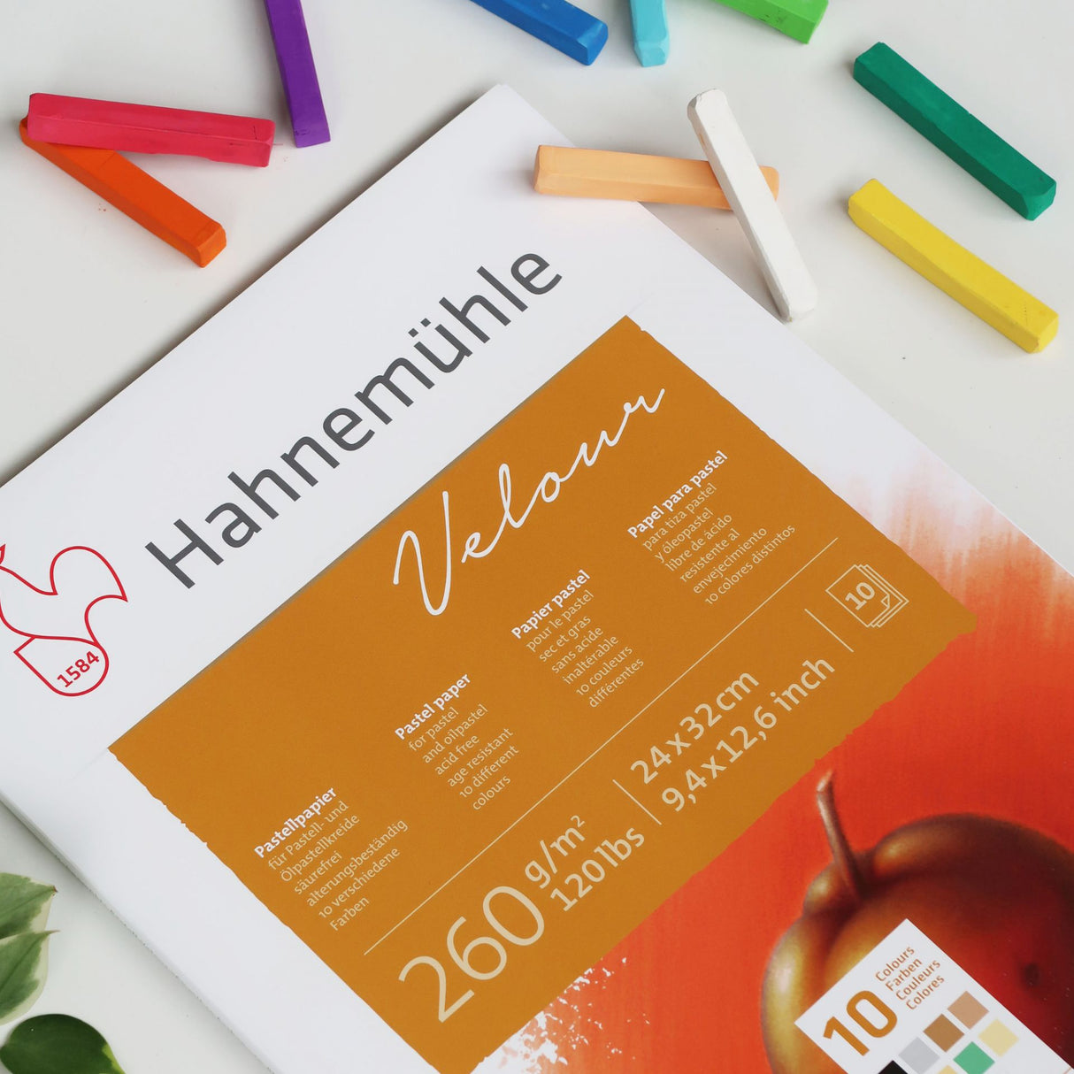 Hahnemühle Velour Coloured Paper for Pastels, 10 Sheets, 260 gsm