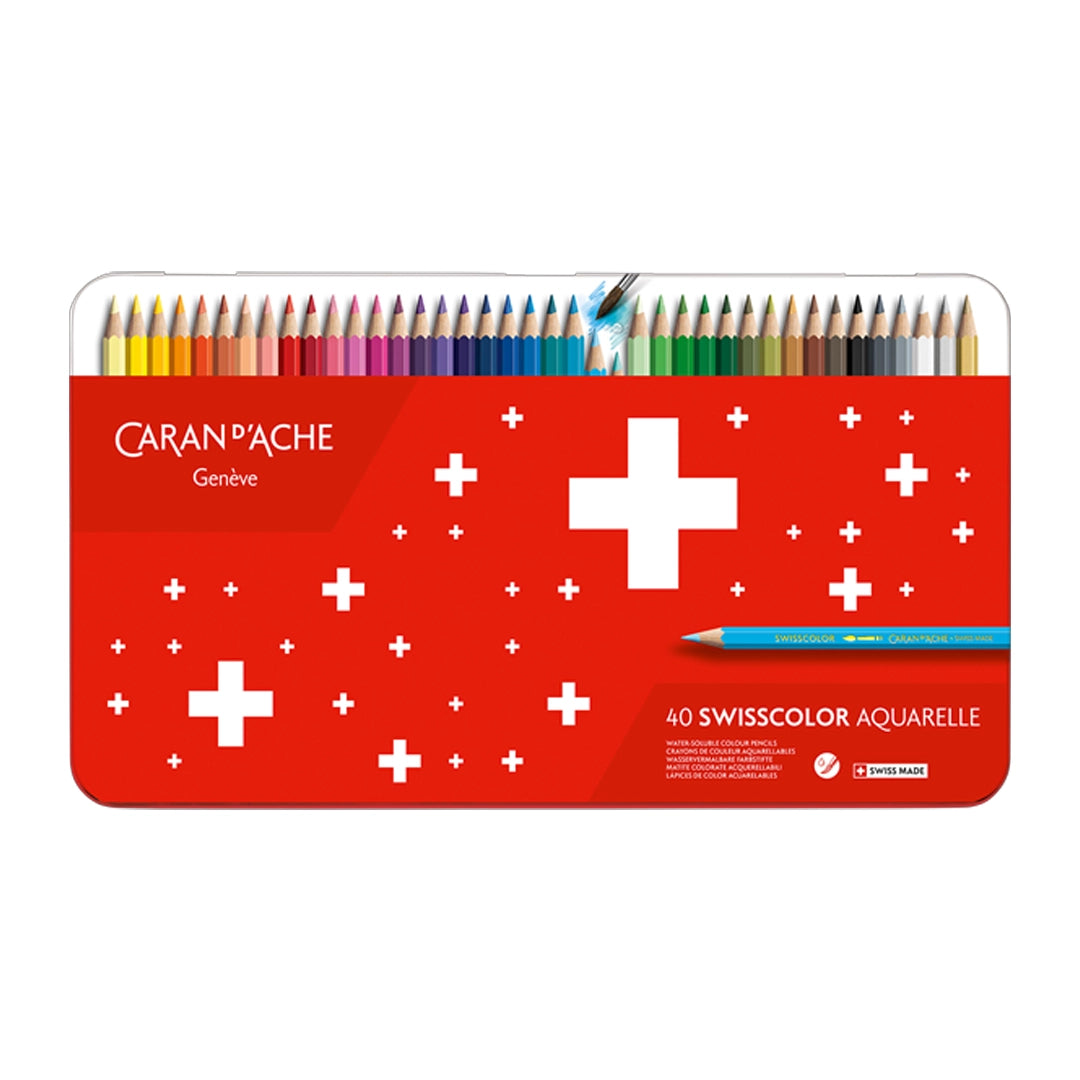 Caran d'Ache Swisscolor Aquarelle Colored Pencils Set of 40
