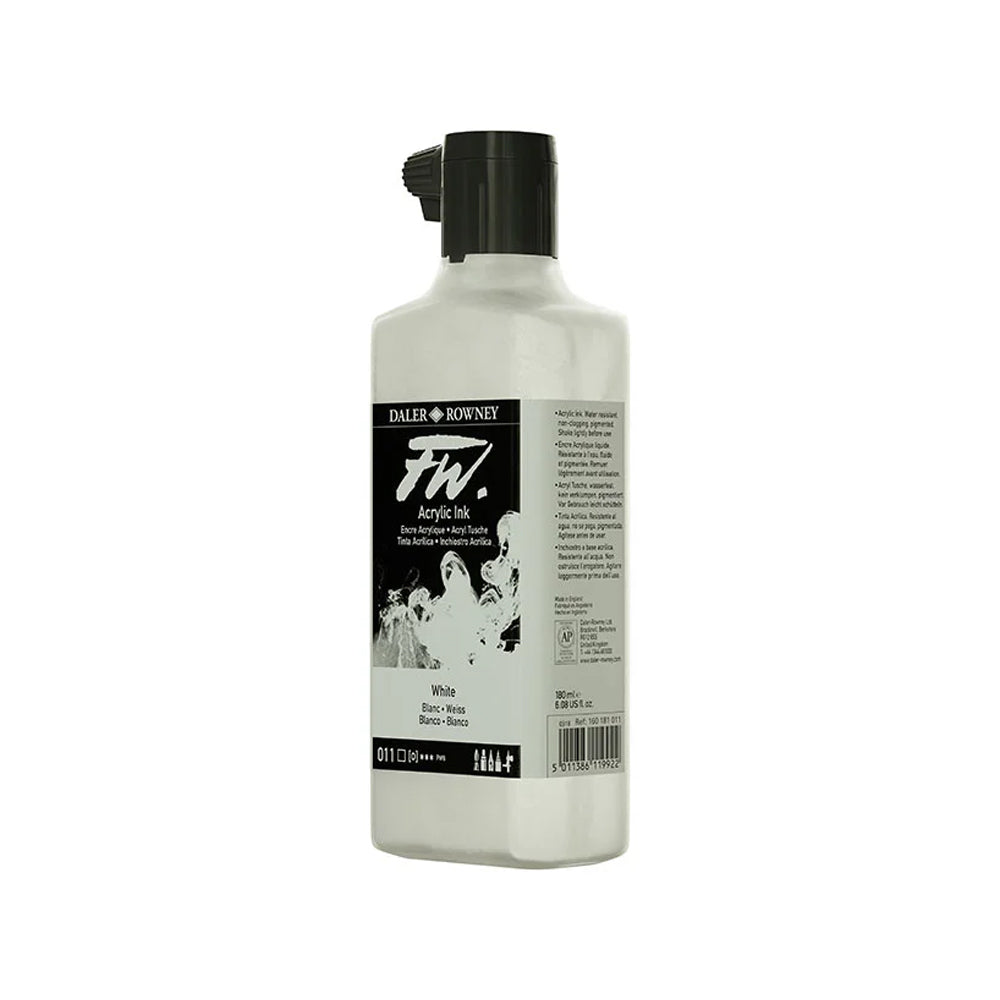 Daler-Rowney FW Acrylic Ink, White, 180 ml