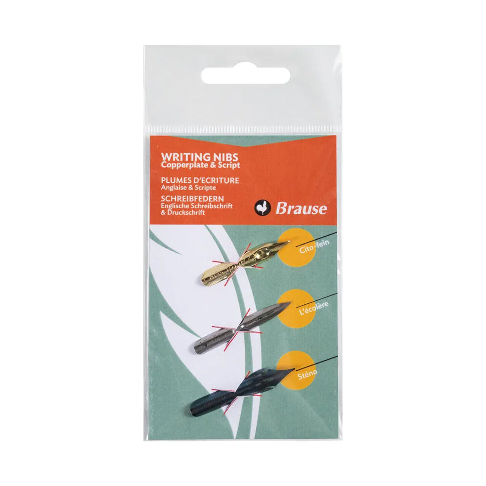 Brause Writing Nibs for Nib Holders, 3 pcs.