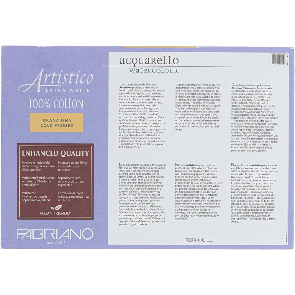 Fabriano Artistico Watercolour Paper Block, 300 gsm