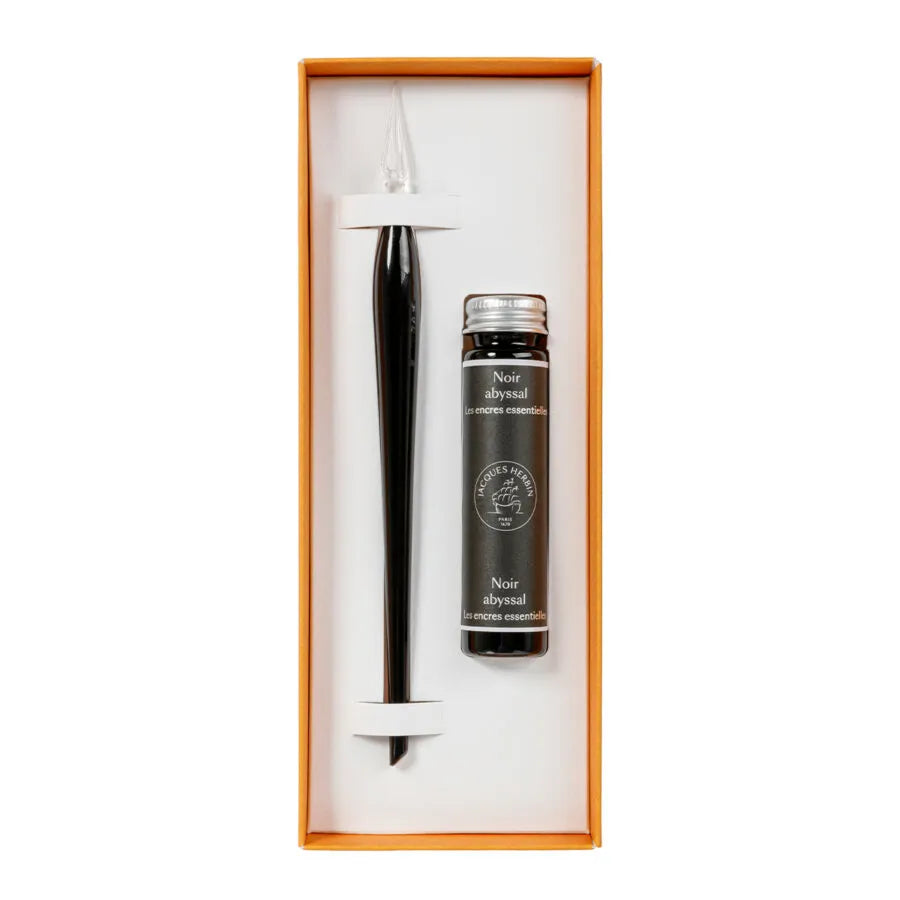 Jacques Herbin Prestige Glass Nib Pen and Ink Case
