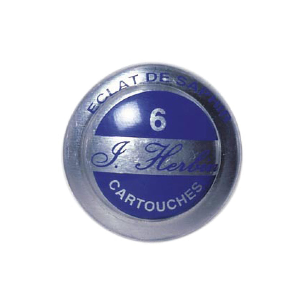 Jacques Herbin La Perle des Encres Ink Cartridges, Sapphire Blue, 6 pcs.