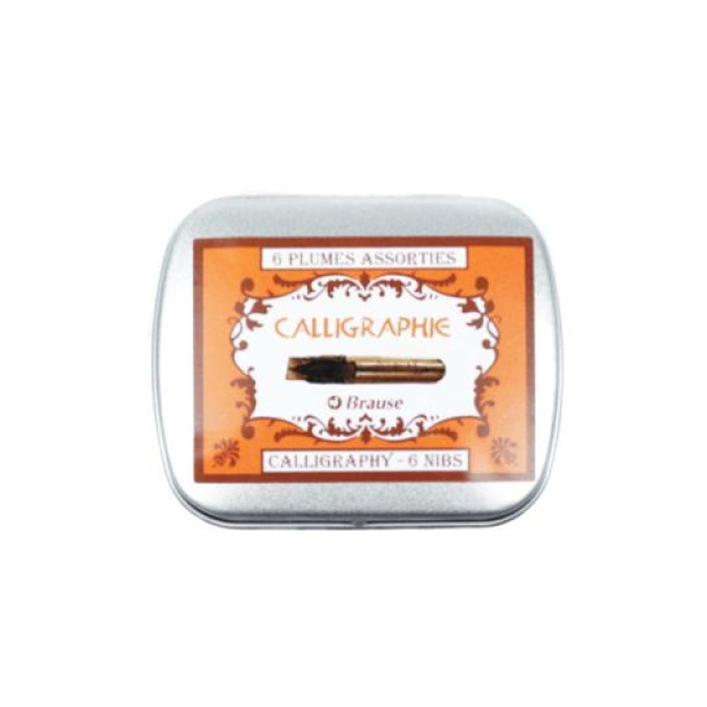 Brause Box of 6 Metal Bandzug Calligraphy Nibs