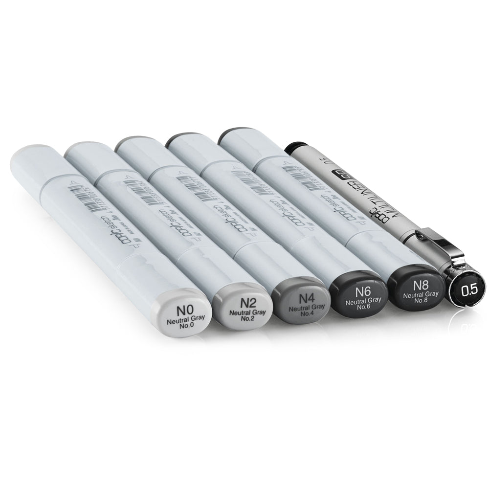 Copic Sketch Set Sketching Grays, 6 pcs.
