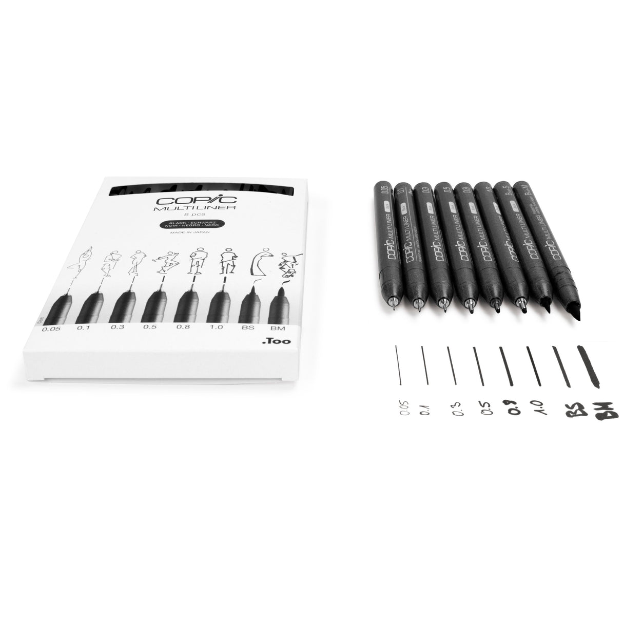 Copic Multiliner Black Set, 8 pcs.