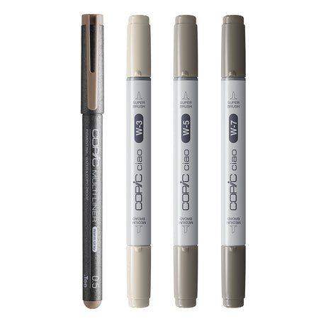 Copic Ciao SHADE Dark Warm Gray Markers Set, 4 pcs.