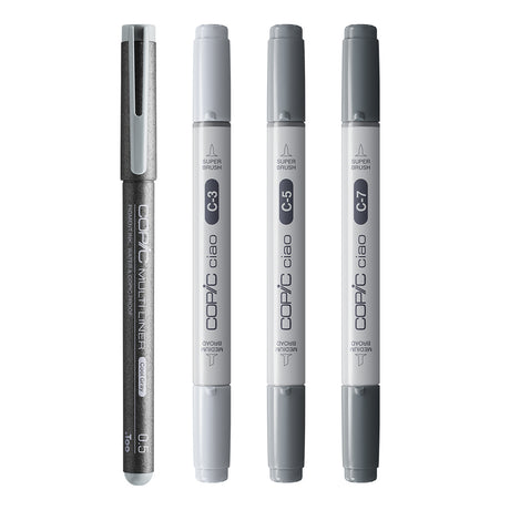Copic Ciao SHADE Dark Cool Gray Markers Set, 4 pcs.