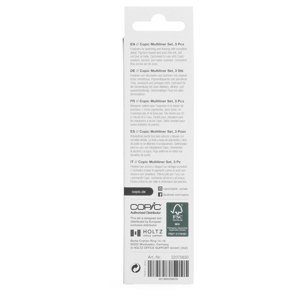 Copic Multiliner Medium Black Set, 3 pcs.