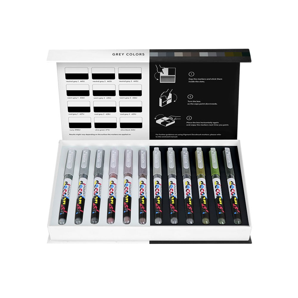 Karin Pigment Decobrush Grey Colors Collection | 12 colors