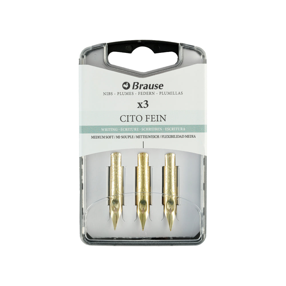 Brause Writing Nibs for Nib Holders, Cito Fein, 3 pcs.