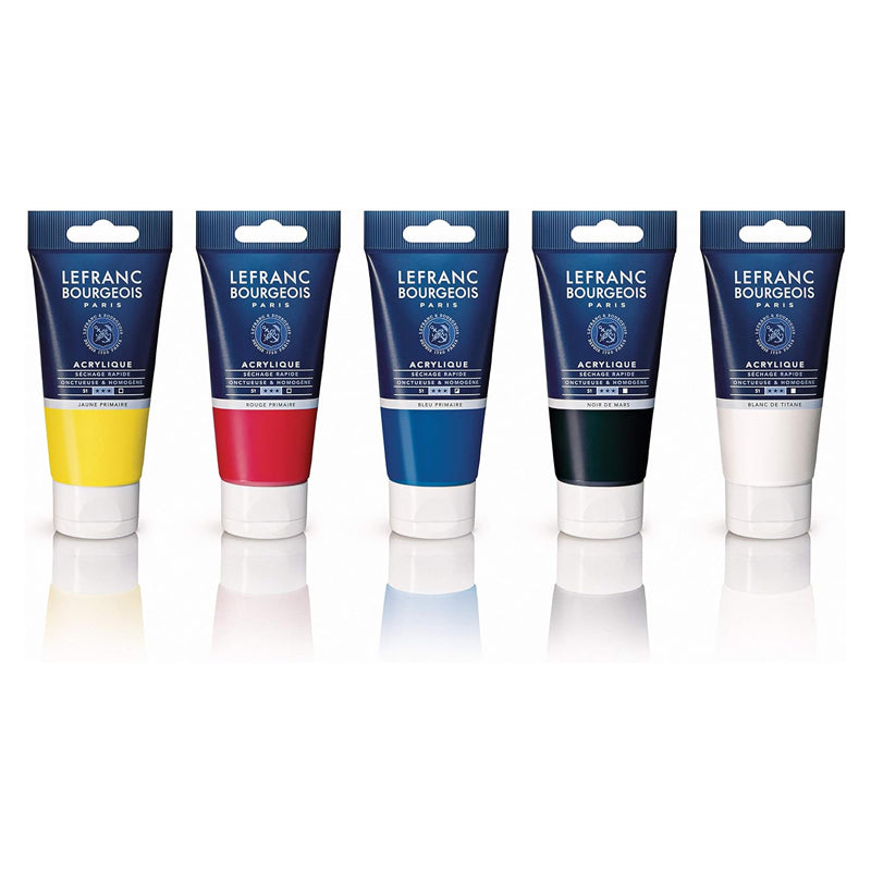 Lefranc Bourgeois Fine Acrylic Paint Set, 5x80 ml