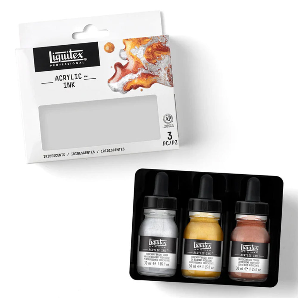 Liquitex Professional Acrylic Ink Iridescents Set, 3x30 ml