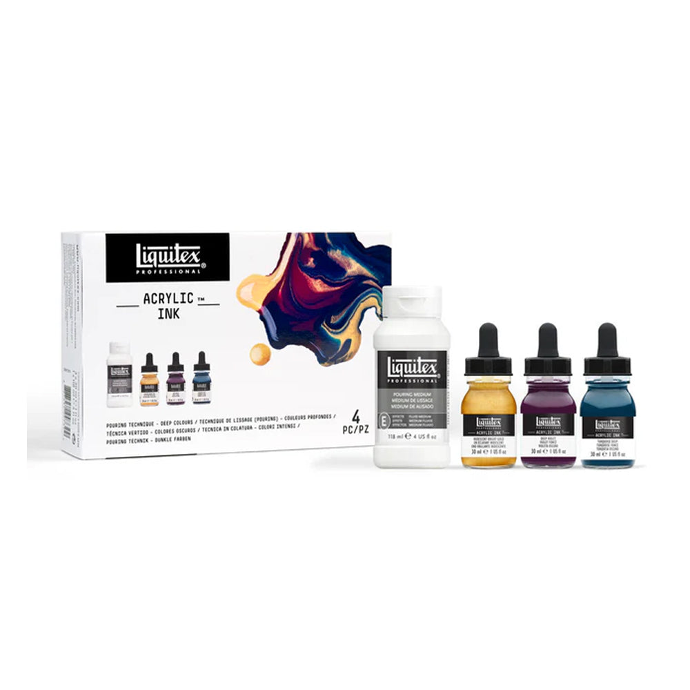 Liquitex Professional Acrylic Ink - Pouring Technique Set, Deep Colors