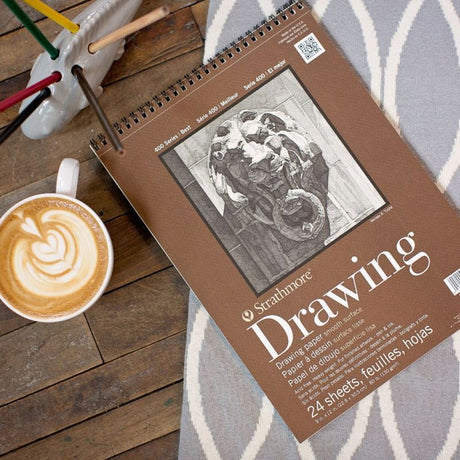 Strathmore Drawing Smooth 400 Series Paper Wire Bound Pad, 130 gsm, 24 sheets