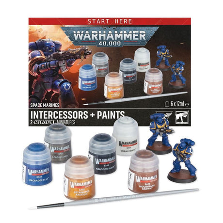 Warhammer 40,000 Space Marines: Infernus Marines Miniature Set + Paints