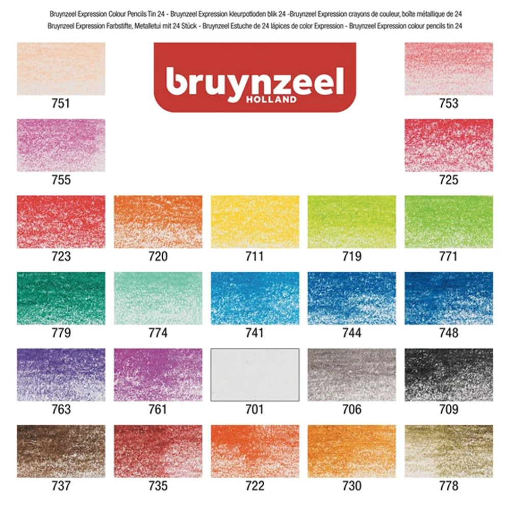 Bruynzeel Expression Colour Pencil Tin, 24 pcs.