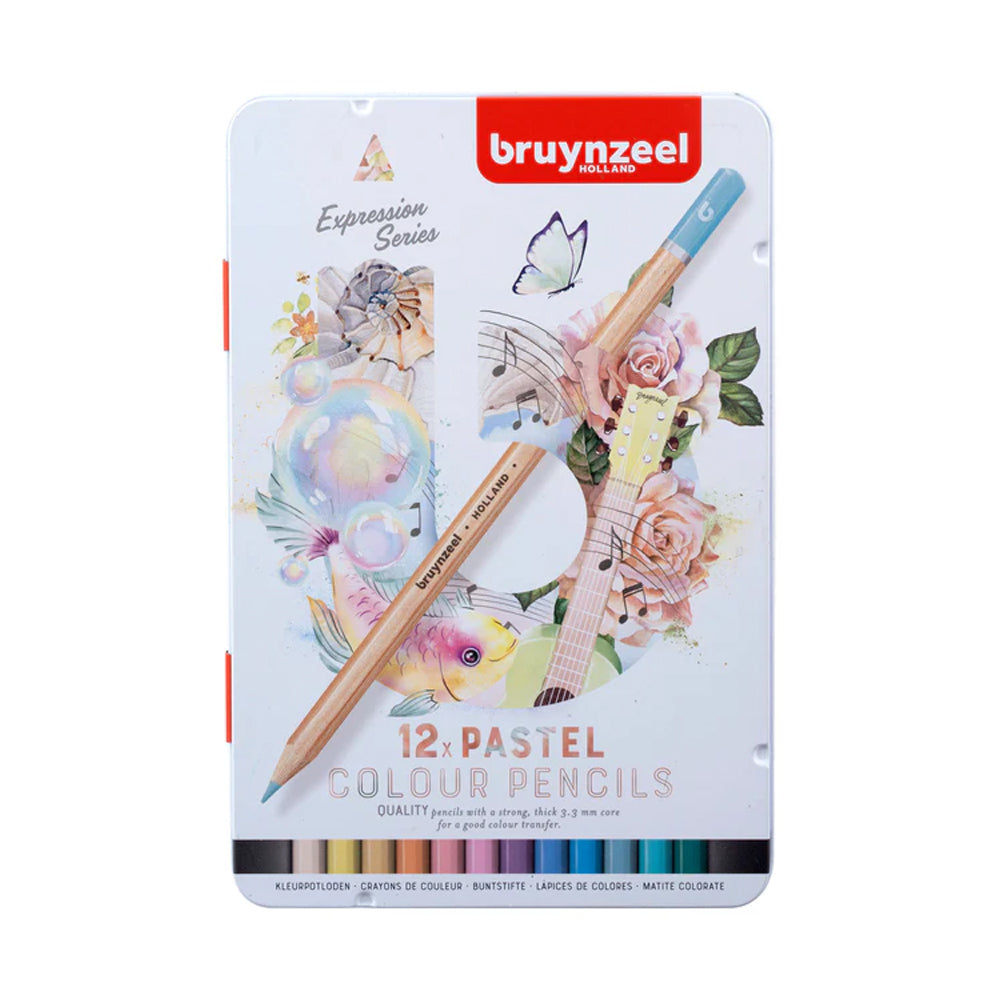 Bruynzeel Expression Pastel Colour Pencil Tin, 12 pcs.