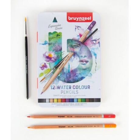 Bruynzeel Expression Watercolour Pencil Tin, 12 pcs.