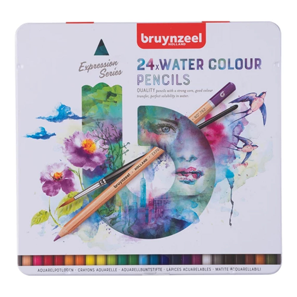 Bruynzeel Expression Watercolour Pencil Tin, 24 pcs.