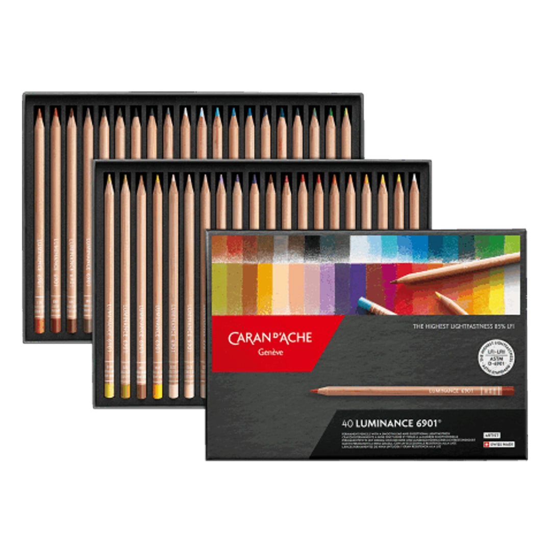 Caran d'Ache LUMINANCE Colored Pencils Set of 40