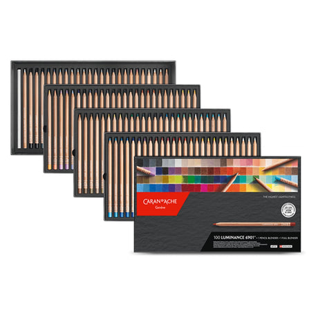Caran d'Ache LUMINANCE Colored Pencils Set of 100 + 2 Blenders