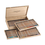 Caran d'Ache LUMINANCE Colored Pencils Set of 100 in a Wooden Box + 2 Blenders