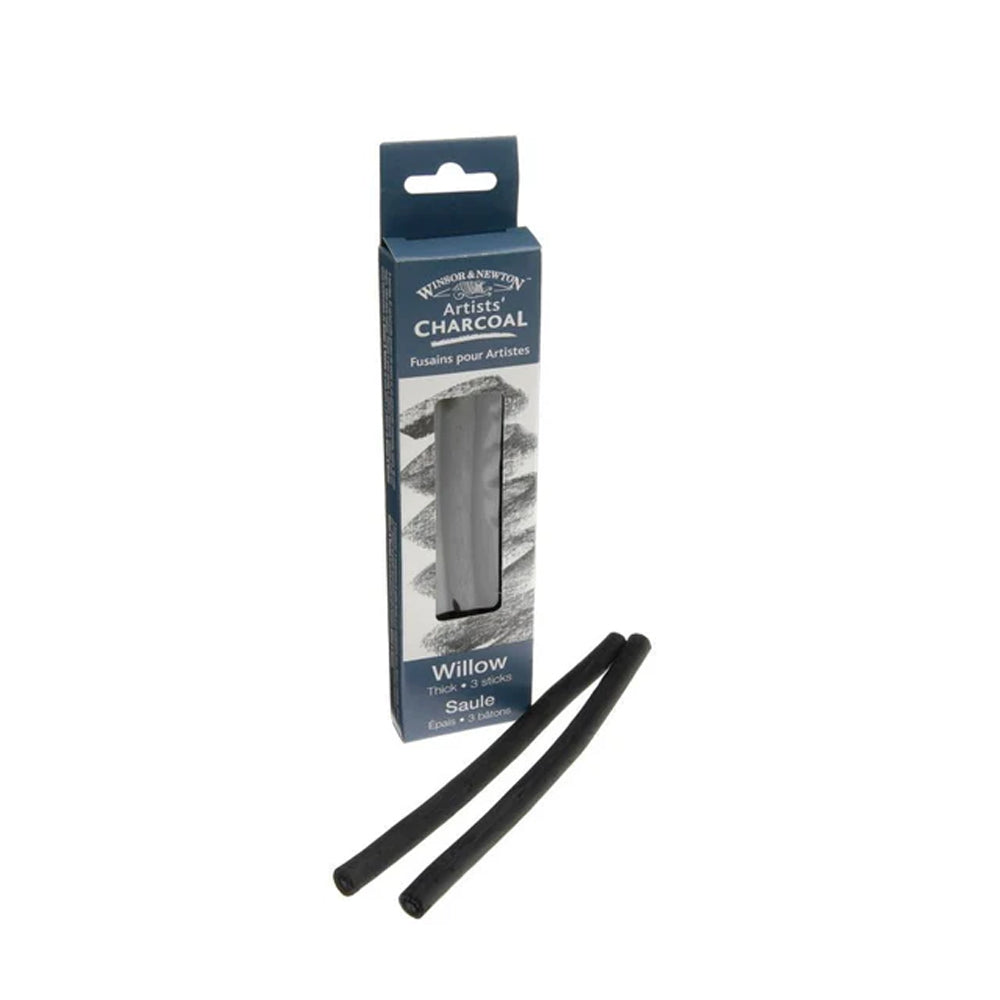 Winsor & Newton Artists' Willow Charcoal, Thick, 3 Sticks