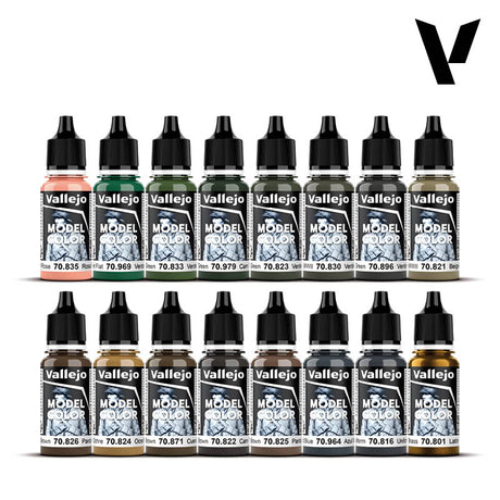 Vallejo German Camouflage WWII Acrylic Paint Set, 16x17 ml