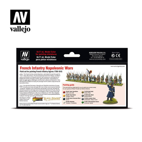 Vallejo French Infantry Napoleonic Wars Acrylic Paint Set, 8x17 ml