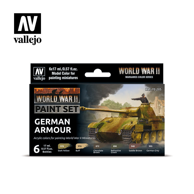 Vallejo Model Color WWII German Armour Paint Set, 6x17 ml